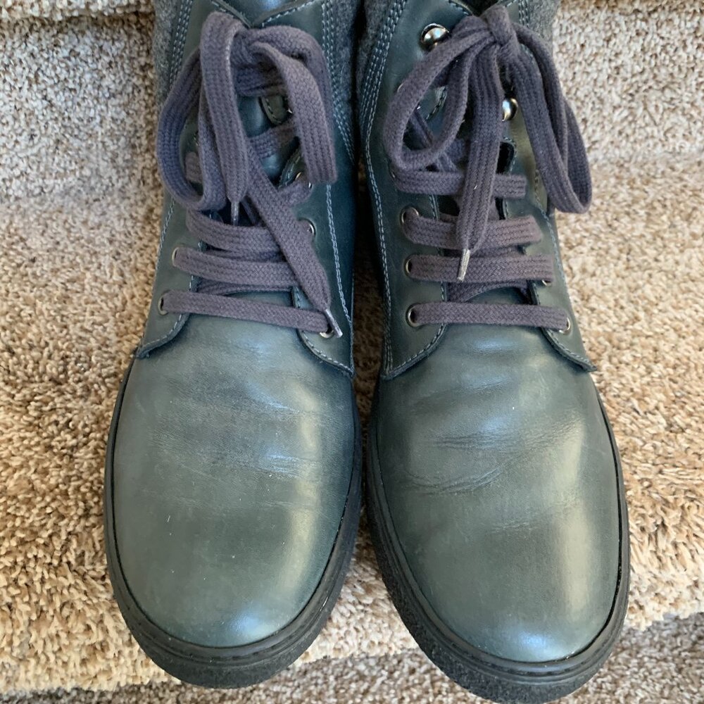 Moncler Men's Dark Green Leather Boots - Picture 3 of 14